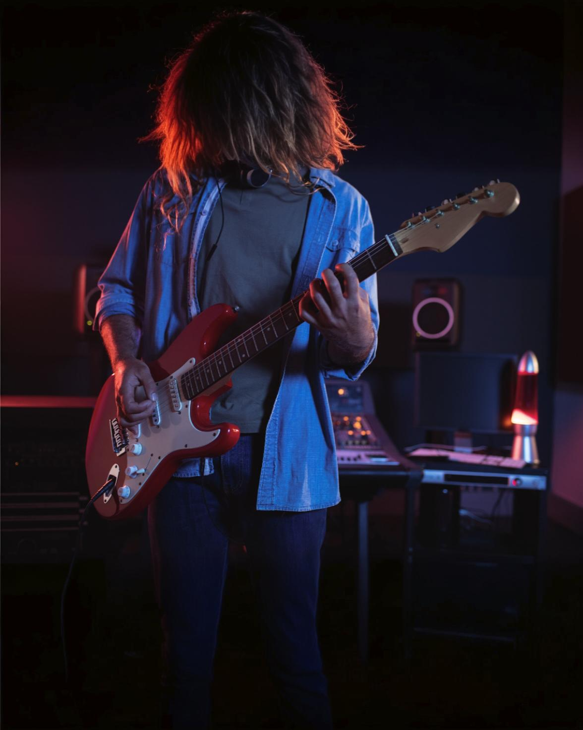 Black and white Telecaster guitar